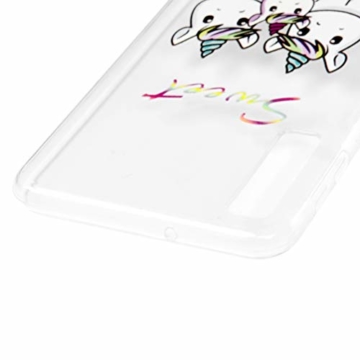 A7 Handyhülle Samsung Galaxy A7 2018 Hülle Case Cover Silikon Transparent Tasche Durchsichtige Schutzhülle Handytasche Skin Softcase Schale Bumper Handycover Rückhülle Mädchen Handtasche-Einhorn 3 - 3