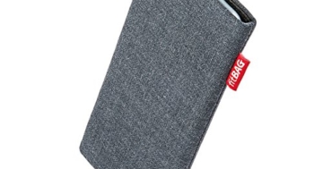 fitBAG Jive Grau Handytasche Tasche aus Textil-Stoff mit Microfaserinnenfutter für Apple iPhone 6 Plus / 6S Plus / 7 Plus (5,5 Zoll) | Hülle mit Reinigungsfunktion | Made in Germany - 1