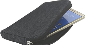Handyhülle mit Handschlaufe 7.2 - universal Größe 2XL für Huawei P9 P10 P20 Lite Honor 9 10 / Motorola Moto G5 - Handytasche schwarz/grau - 1