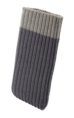 iPhone X Handysocke Strick-Tasche in grau Original smartec24® Rundumschutz dank dicker dicht gestrickter Wolle passt sich dank Strech perfekt dem jeweiligen Smartphone an - 1