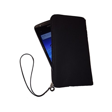 Smart Planet® Hochwertiges SoftCase XL Hülle Neopren Smartphone Universal Tasche für z.B. iPhone 8 Galaxy S7 S8 / Edge A5 A7, Note Huawei P10 / lite Wiko usw. schwarz - 3