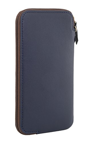 StilGut Handytasche aus echtem Leder mit Reißverschluss für iPhone 7 und Smartphones bis 5