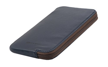StilGut Handytasche aus echtem Leder mit Reißverschluss für iPhone 7 und Smartphones bis 5