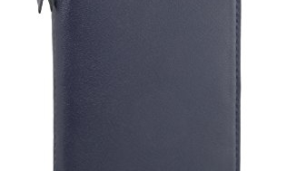 StilGut Handytasche aus echtem Leder mit Reißverschluss für iPhone 7 und Smartphones bis 5", Dunkelblau Nappa - 1