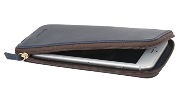 StilGut Handytasche aus echtem Leder mit Reißverschluss für iPhone 7 und Smartphones bis 5