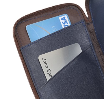 StilGut Handytasche aus echtem Leder mit Reißverschluss für iPhone 7 und Smartphones bis 5